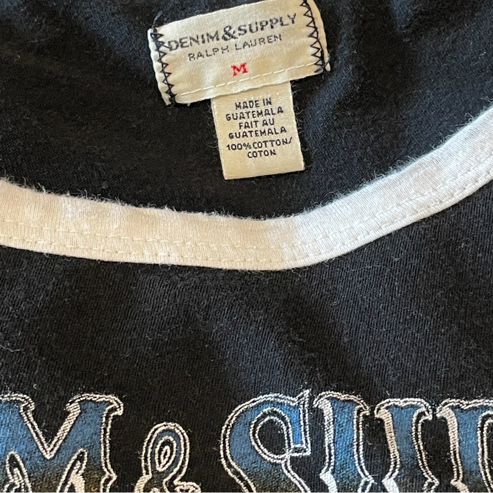Ralph Lauren denim & supply graphic print wolf eagle raglan baseball tee Size M - Picture 6 of 9
